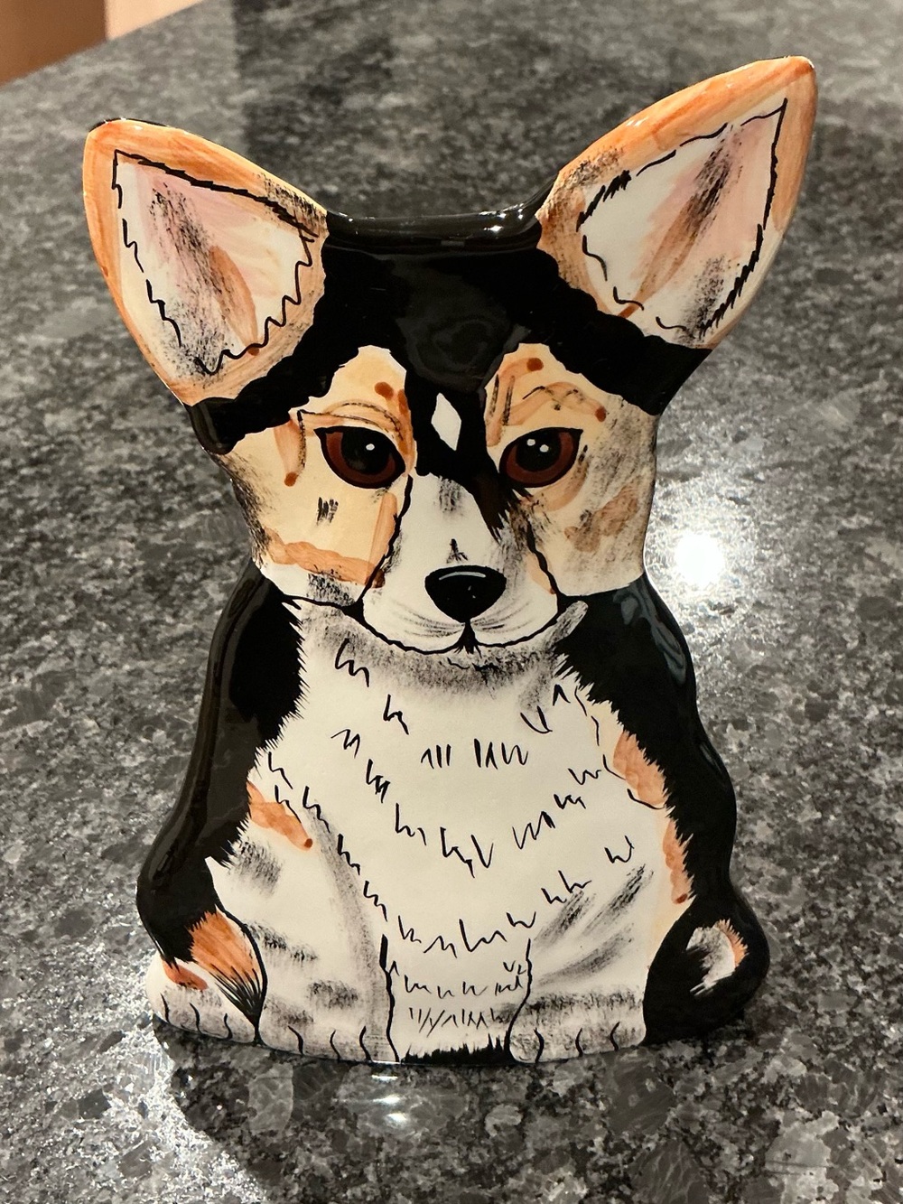 Dogs By Nina Lyman Tricolor Corgi Ceramic Vase - Pets Dog Decor